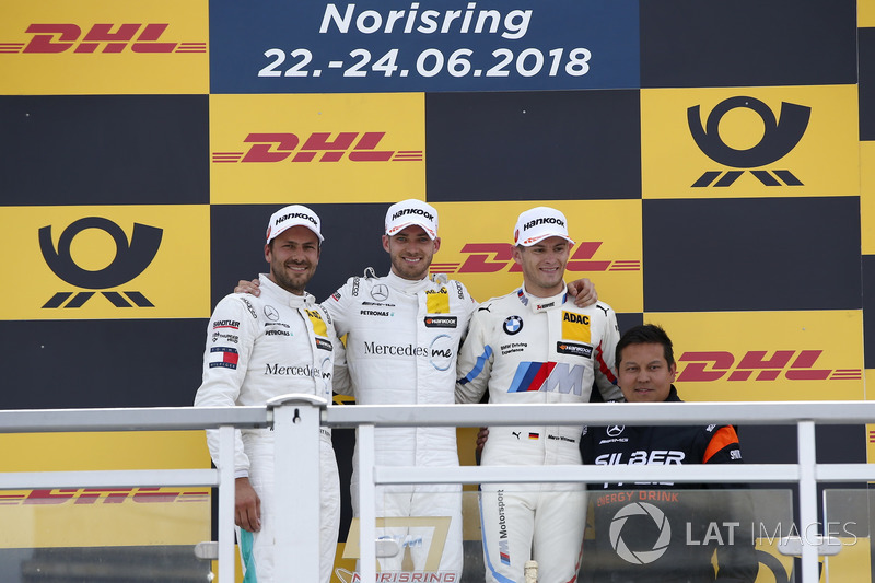 Podio: ganador de la carrera Edoardo Mortara, Mercedes-AMG Team HWA, segundo puesto Gary Paffett, Mercedes-AMG Team HWA, tercer puesto Marco Wittmann, BMW Team RMG