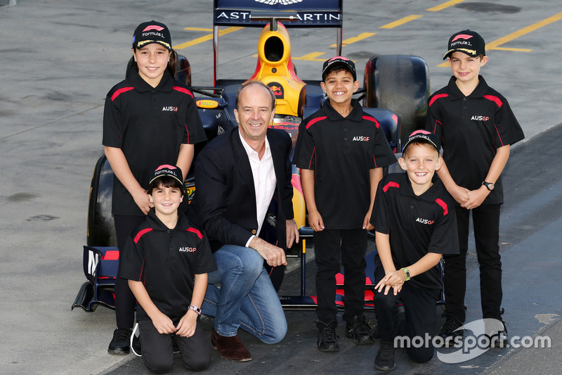 AGPC CEO Andrew Westacott with Grid Kids Aiva, Brad, Lucas, Toby and Cadel