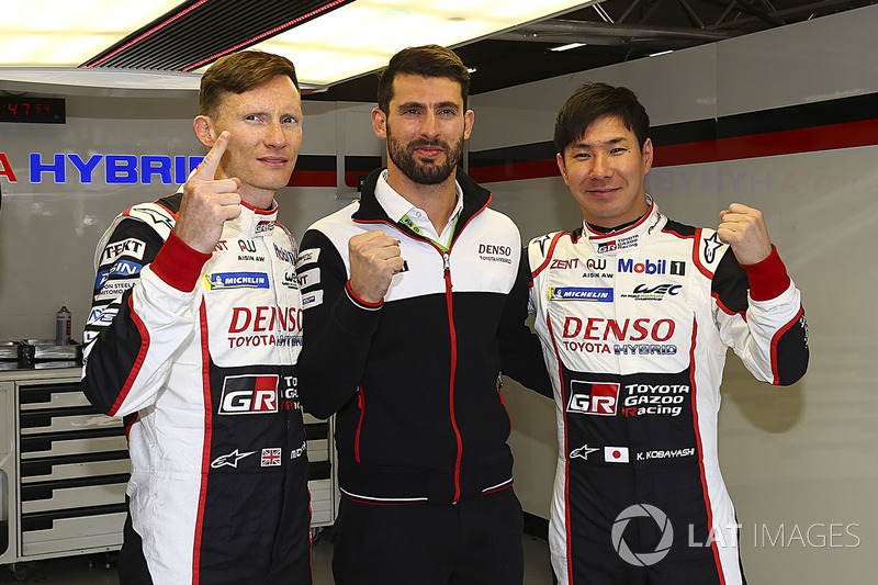 Ganadores de la pole #7 Toyota Gazoo Racing Toyota TS050: Mike Conway, Jose Maria Lopez, Kamui Kobayashi
