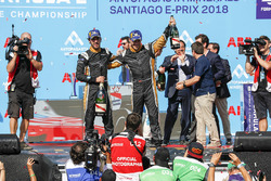 Jean-Eric Vergne, Techeetah, Andre Lotterer, Techeetah celebrate on the podium