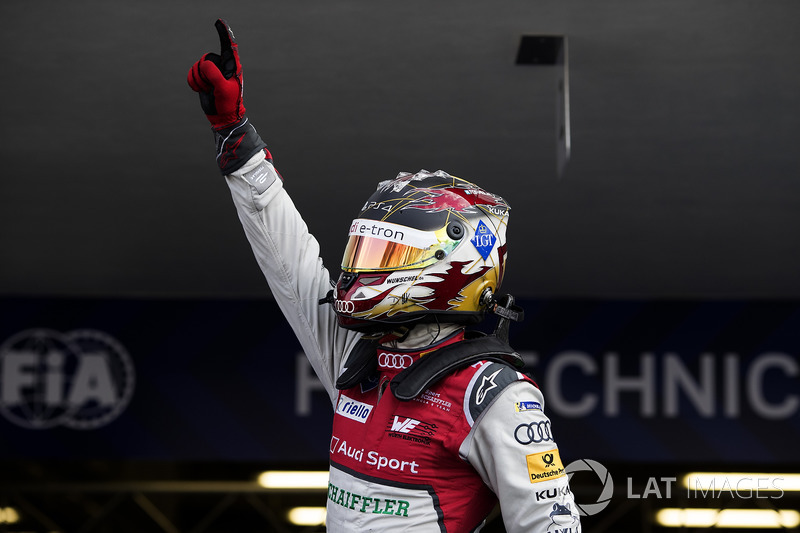 Daniel Abt, Audi Sport ABT Schaeffler, celebrates after winning the race