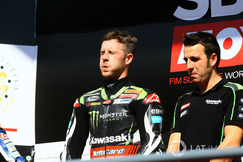 Podio: il vincitore della gara Jonathan Rea, Kawasaki Racing