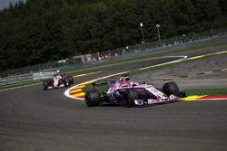 Sergio Perez, Sahara Force India VJM10 and Esteban Ocon, Sahara Force India VJM10
