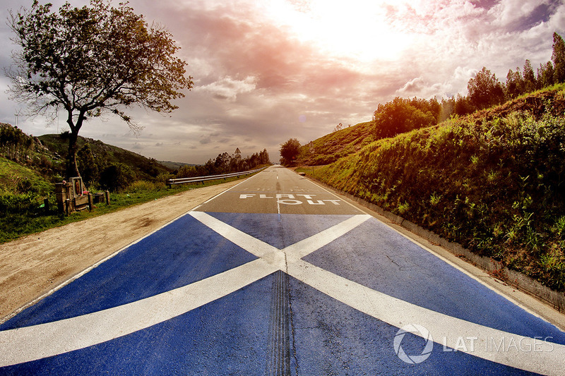 Road markings in homage to Colin McRae