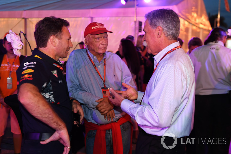 Christian Horner, Team Principal Red Bull Racing, Niki Lauda, Presidente Non-Esecutivo Mercedes AMG