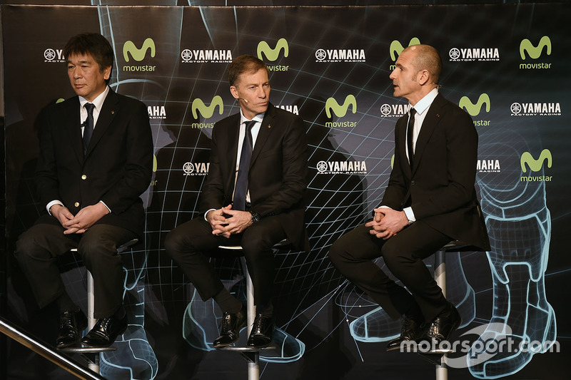 Kouichi Tsuji, General Manager División de Desarrollo de Motorsport, Yamaha Motors, Lin Jarvis, Yama