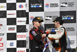 Podium: third place Patrick Long, Wright Motorsports, second place Alvaro Parente, K-Pax Racing