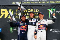 Podium : le vainqueur Johan Kristoffersson, PSRX Volkswagen Sweden, VW Polo GTi, le deuxième Sebastien Loeb, Team Peugeot-Hansen, Peugeot 208 WRX, le troisième Mattias Ekström, EKS, Audi S1 EKS RX Quattro