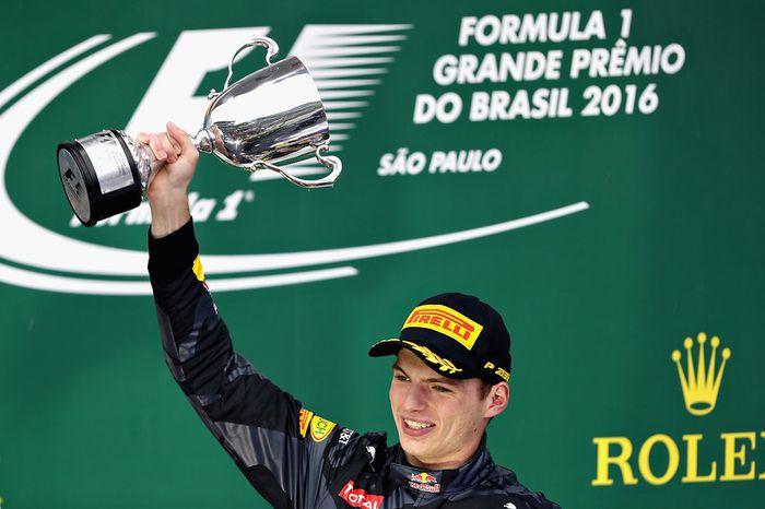 Podio: tercer lugar Max Verstappen, Red Bull Racing