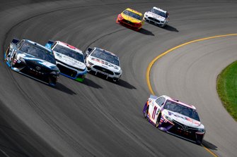 Denny Hamlin, Joe Gibbs Racing, Toyota Camry FedEx Office, Martin Truex Jr., Joe Gibbs Racing, Toyota Camry Auto-Owners Insurance/Martin Truex Jr. 500th Start, Darrell Wallace Jr., Richard Petty Motorsports, Chevrolet Camaro Victory Junction, David Ra