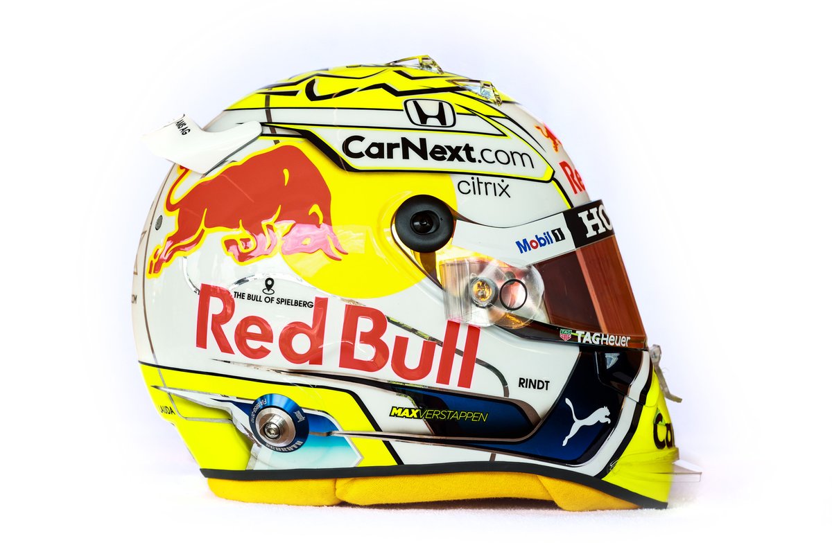 El casco de Max Verstappen, Red Bull Racing
