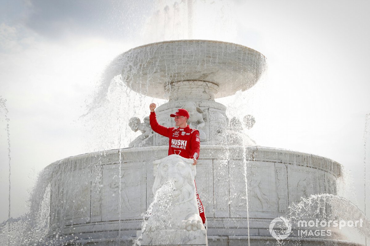 Marcus Ericsson, Chip Ganassi Racing Honda, Winner, Fountain