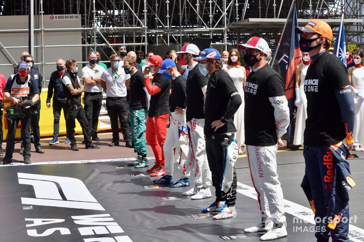 Sebastian Vettel, Aston Martin, Charles Leclerc, Ferrari, Mick Schumacher, Haas F1, Antonio Giovinazzi, Alfa Romeo Racing, Fernando Alonso, Alpine F1, Kimi Raikkonen, Alfa Romeo Racing, Max Verstappen, Red Bull Racing