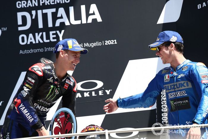 Podio: ganador de la carrera Fabio Quartararo, Yamaha Factory Racing, segundo lugar Joan Mir, Team Suzuki MotoGP