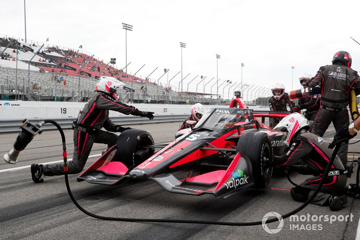 Alex Palou, Dale Coyne Racing with Team Goh Honda, pit stop