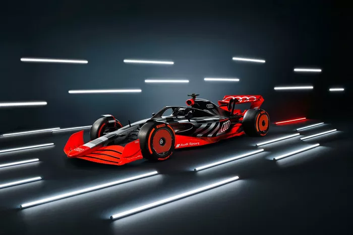La monoplace de présentation de l'annonce Audi F1