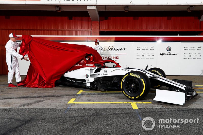 Kimi Raikkonen, Alfa Romeo Racing and Antonio Giovinazzi, Alfa Romeo Racing unveil the new Alfa Romeo Racing C38