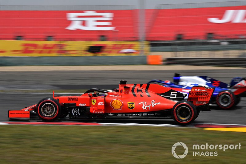 Sebastian Vettel, Ferrari SF90, Daniil Kvyat, Toro Rosso STR14
