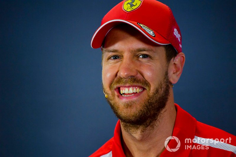 Sebastian Vettel, Ferrari, durante la conferenza stampa