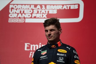 Max Verstappen, Red Bull Racing, terzo classificato, sul podio