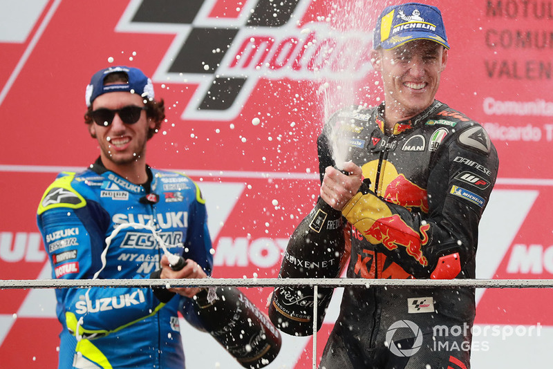 Podio: segundo, Alex Rins, Team Suzuki MotoGP, tercero, Pol Espargaro, Red Bull KTM Factory Racing