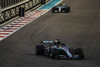 Lewis Hamilton, Mercedes AMG F1 W09 EQ Power+, leads Valtteri Bottas, Mercedes AMG F1 W09 EQ Power+