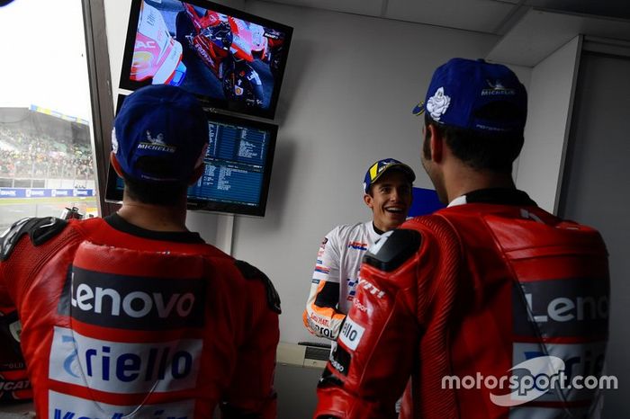 Marc Márquez, Repsol Honda Team, Danilo Petrucci, Ducati Team, Andrea Dovizioso, Ducati Team