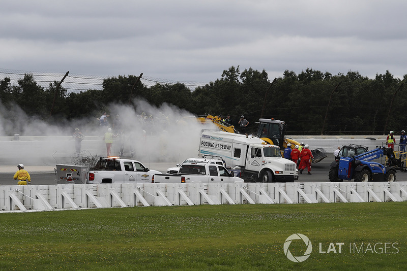 Unfallstelle von Robert Wickens, Schmidt Peterson Motorsports Honda, in Pocono