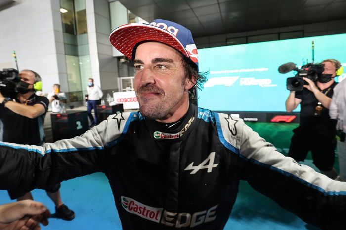 El tercer clasificado Fernando Alonso, Alpine 