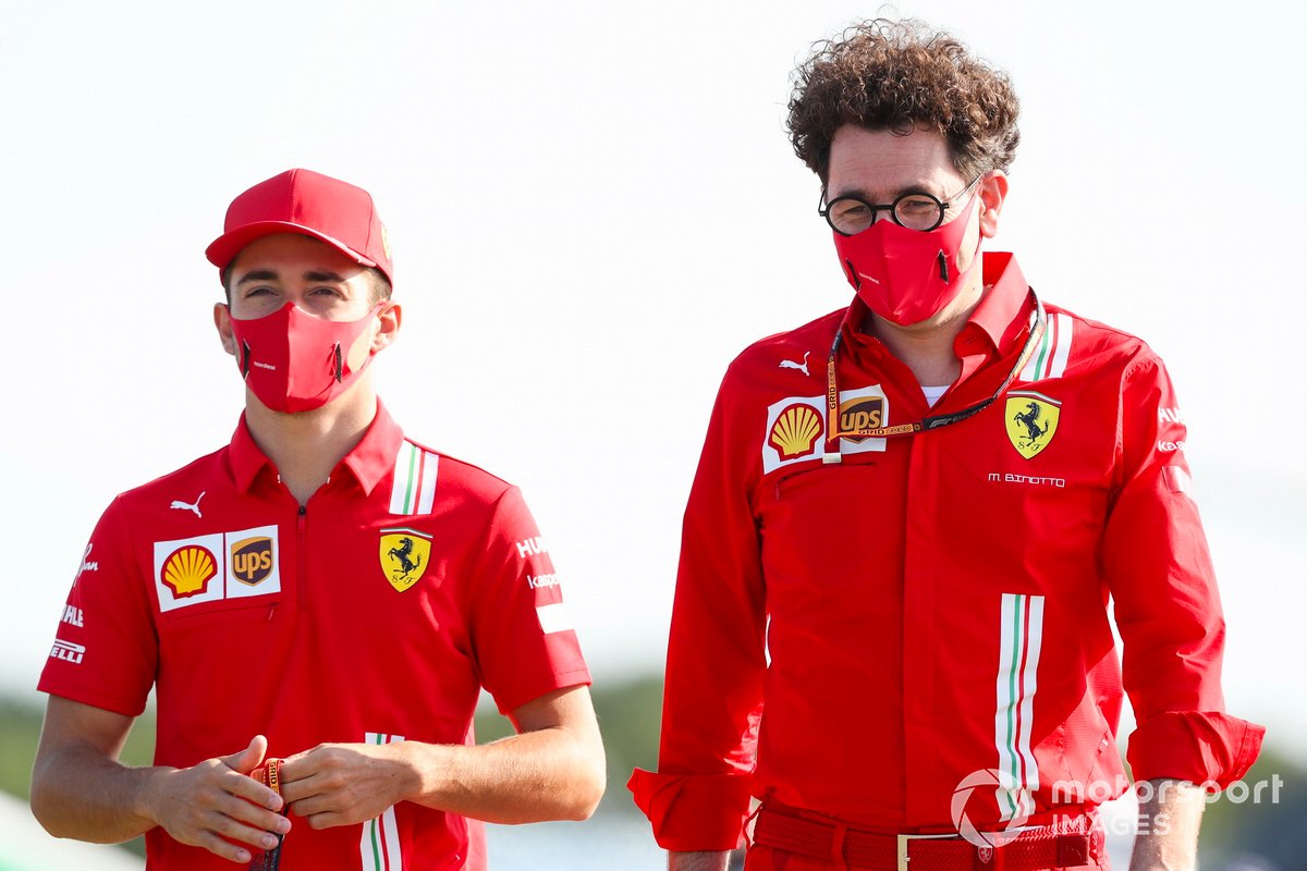 Charles Leclerc, Ferrari e Mattia Binotto, Team Principal Ferrari