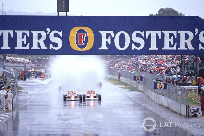 Ayrton Senna, McLaren MP4/5 Honda, Alain Prost, McLaren MP4/5 Honda