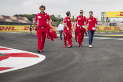 Sebastian Vettel, Ferrari walks the track with Riccardo Adami, Ferrari Race Engineer