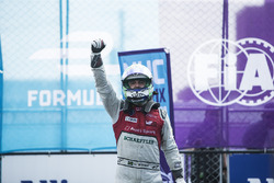 Lucas di Grassi, Audi Sport ABT Schaeffler, celebrates in Parc Ferme after winning the race