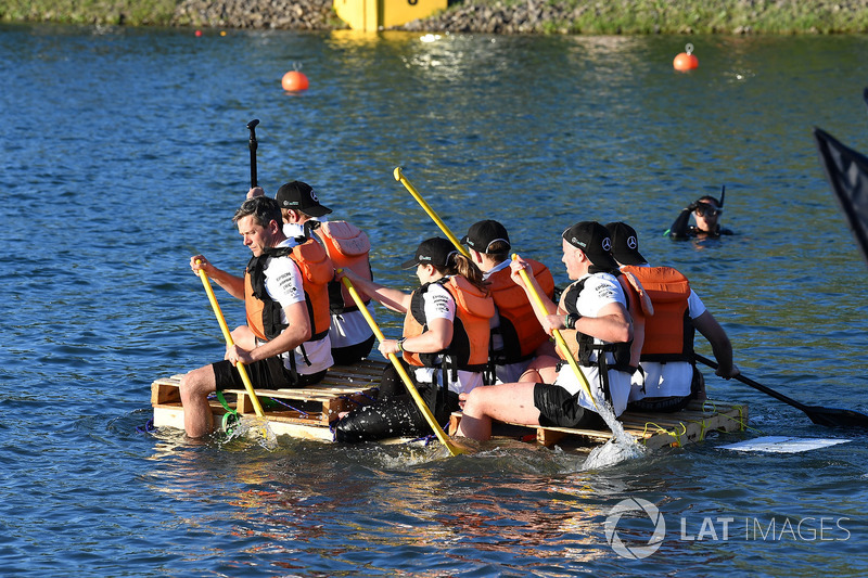 Mercedes AMG F1 at the raft race