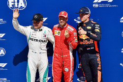Valtteri Bottas, Mercedes-AMG F1, Sebastian Vettel, Ferrari and Max Verstappen, Red Bull Racing in p