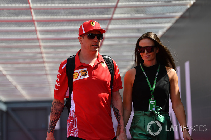 Kimi Raikkonen, Ferrari with wife Minttu Virtanen