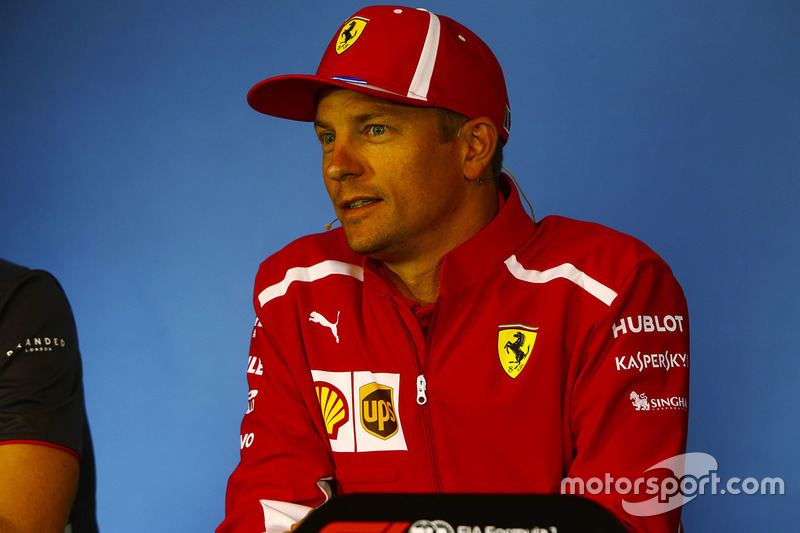 Kimi Raikkonen, Ferrari, lors de la conférence de presse