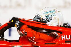 Sebastian Vettel, Ferrari SF71H, parks up after securing pole