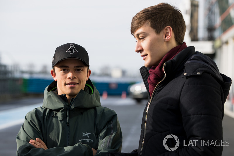 Джордж Расселл, ART Grand Prix, и Ник де Врис, PREMA Racing