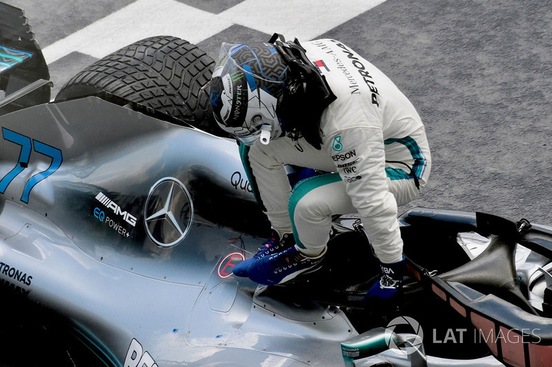 Valtteri Bottas, Mercedes-AMG F1 W09 en parc ferme