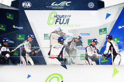 Podium: race winners Anthony Davidson, Sébastien Buemi, Kazuki Nakajima, Toyota Gazoo Racing, second place Mike Conway, Kamui Kobayashi, Jose Maria Lopez, Toyota Gazoo Racing, thrid place Neel Jani, Andre Lotterer, Nick TandyPorsche Team