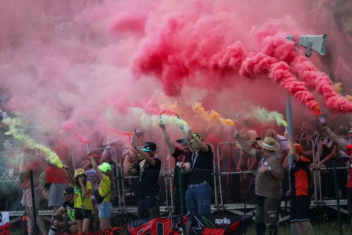 Fans gathered trackside