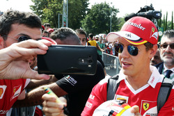 Sebastian Vettel, Ferrari with fans