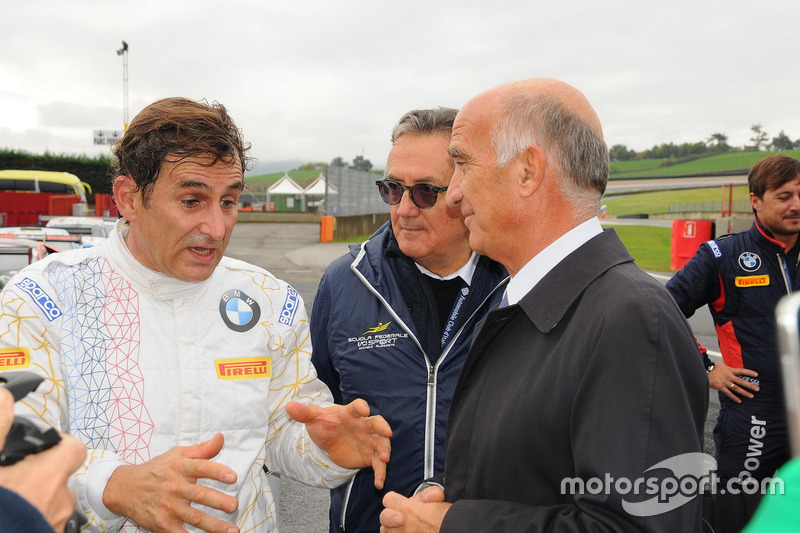 Alex Zanardi, BMW Team Italia, con Giancarlo Minardi e Angelo Sticchi Damiani, Presidente ACI-CSAI