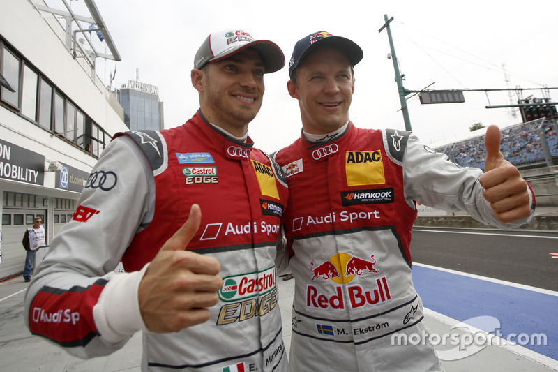 Top 2 im Qualifying: Edoardo Mortara, Audi Sport Team Abt Sportsline, Audi RS 5 DTM; Mattias Ekström