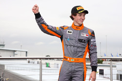 Podium: race winner Matheus Leist, Double R Racing
