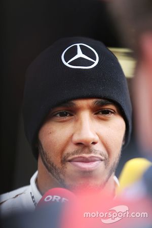 Lewis Hamilton, Mercedes AMG F1 Team with the media