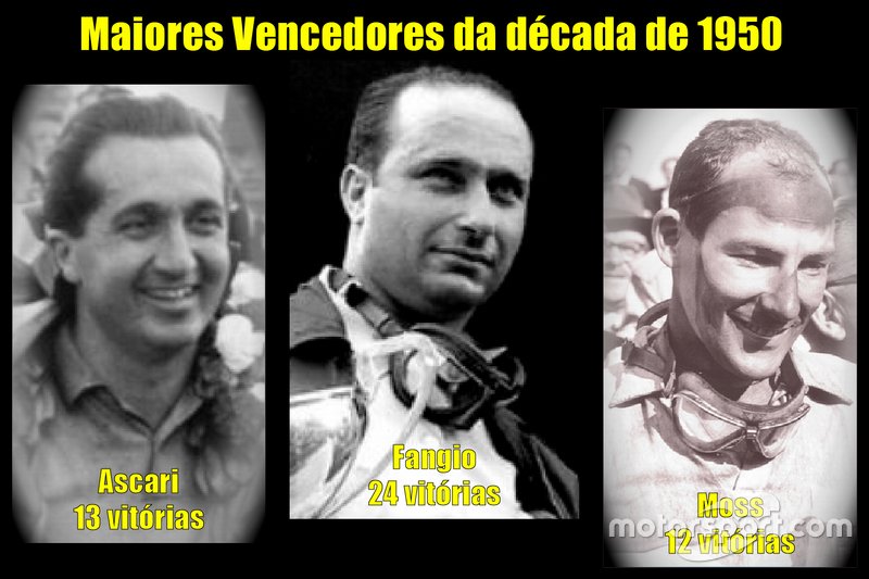 Os maiores vencedores da década de 1950 da Fórmula 1
