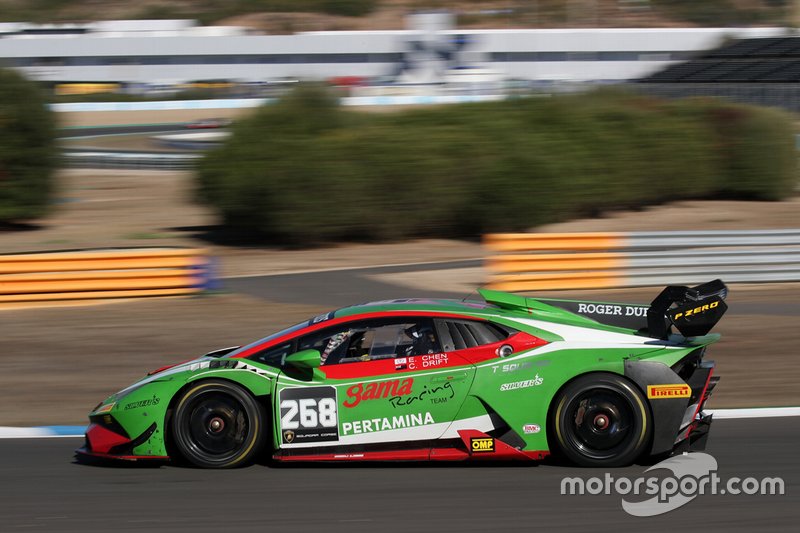 #268 Huracan Super Trofeo Evo, Gama Racing: Yi Fan Chen, Chris van der Drift