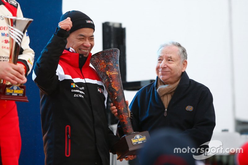Podio: Toyota with Jean Todt, FIA President